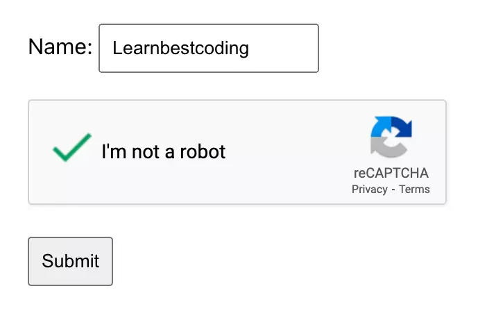 Figure 3: Google reCaptcha validation success