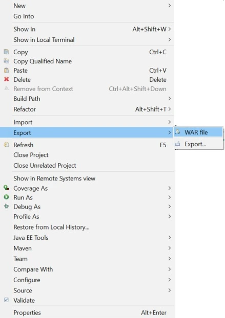 Figure 17: Creating deployable war file of your webapp
