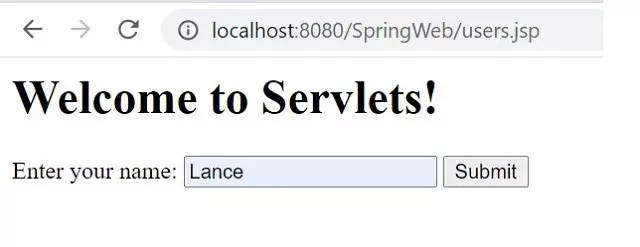 Figure 15: Accessing the jsp page