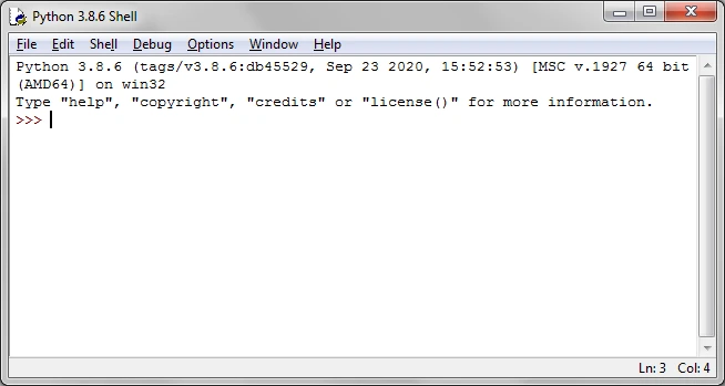 Figure 1 : Python Idle console