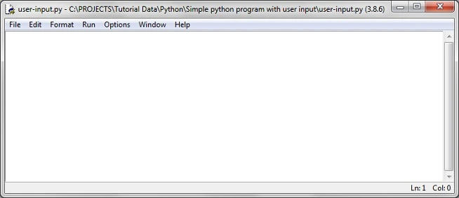 Figure 2 : Editing our user-input.py