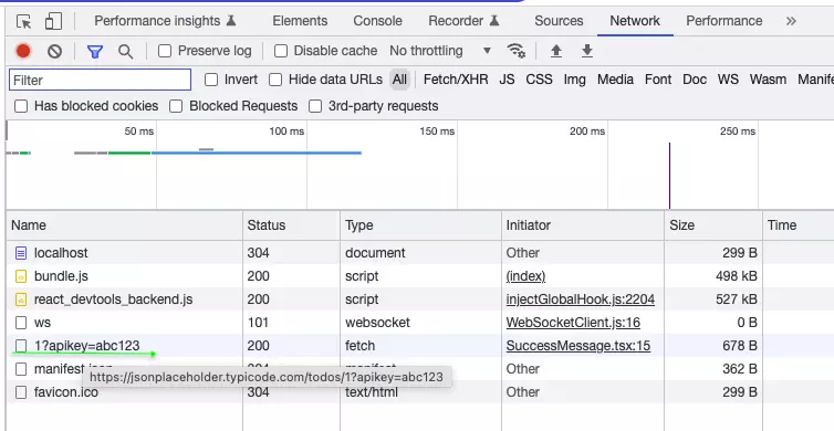 Figure 1: Chrome network inspector
