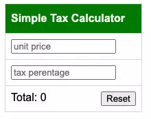 Figure 2: Embeded React js in html tax calculator