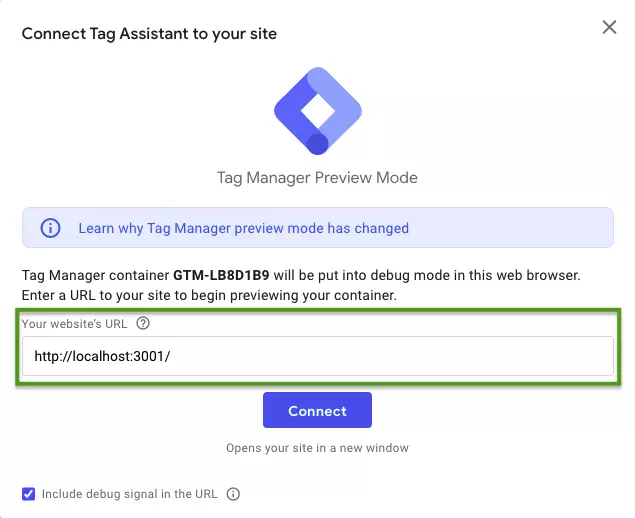 Figure 3 : Enter your site url