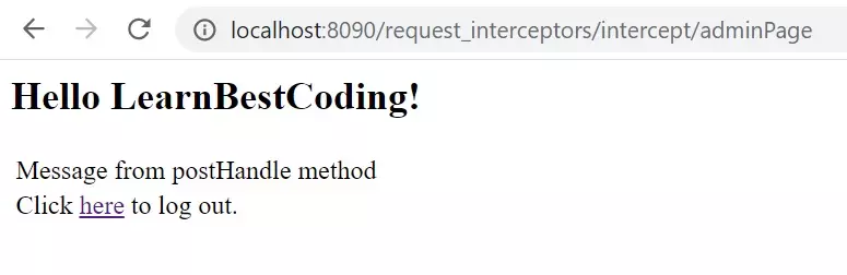 Figure : Admin page (intercepted)