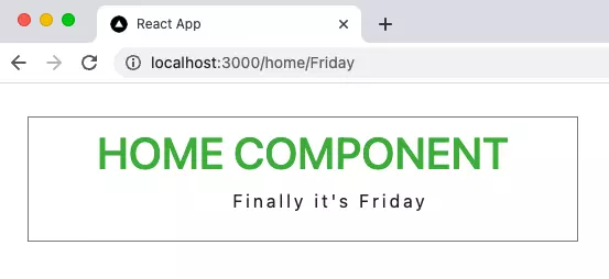 Figure 2 : Accessing url parameters in React JS example 1