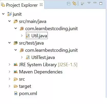 Figure 1 : Junit Whitebox project structure