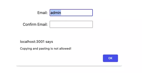 Figure 1: Prevent copy paste custom hook react