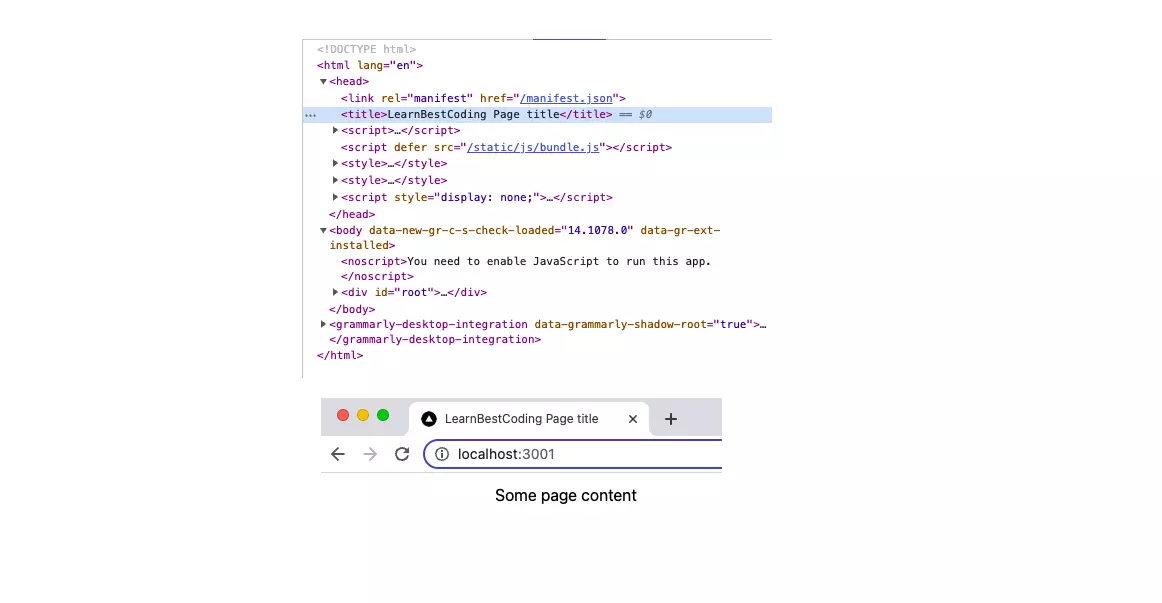 Figure 1: React Js set page title
