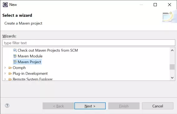 Figure : Select maven project